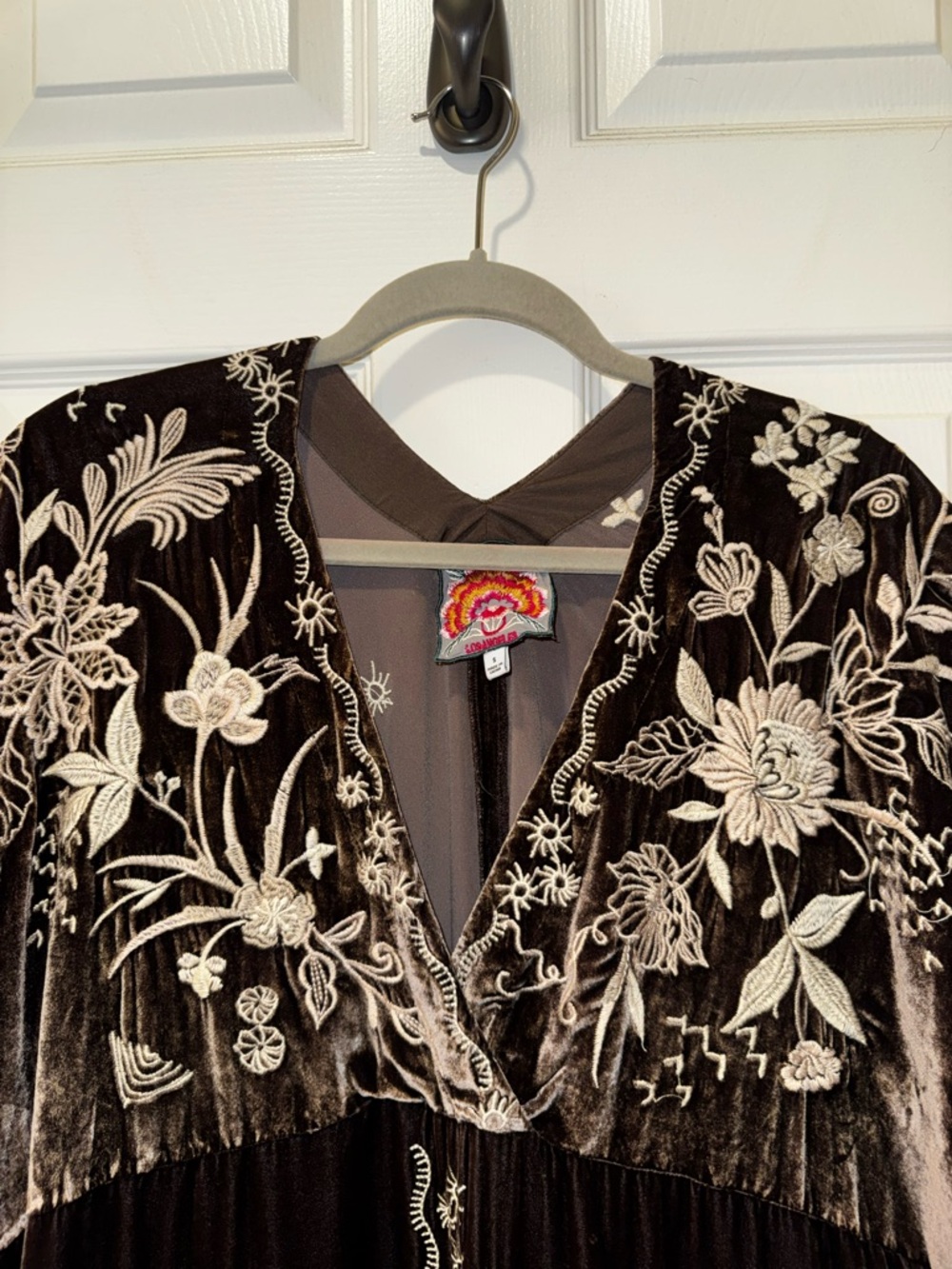 Johnny Was Silk Blend Maree Velvet Effortless Kaftan Sz S - Picture 6 of 11